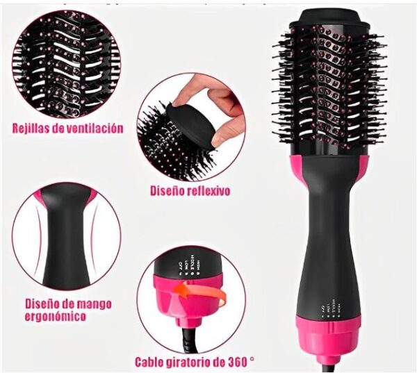 Cepillo Secador Cabello Alisador 3 En 1 Multifunción - Imagen 2